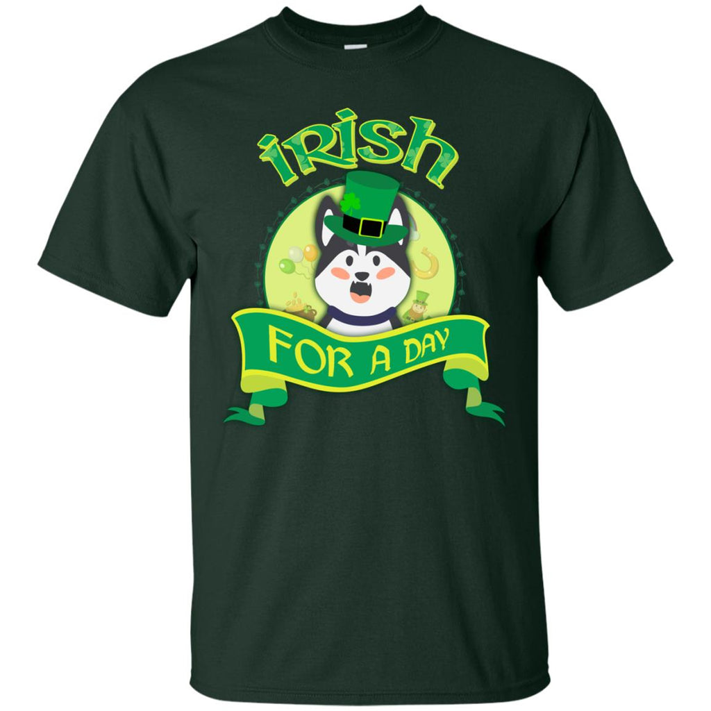 Funny Husky Shirt Irish For A Day Siberian Dog St. Patrick's Day Gift