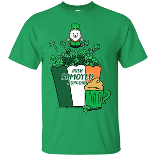 Irish Samoyed Popcorn Tee Shirt For Sammy Dog Lover St. Patrick's Day