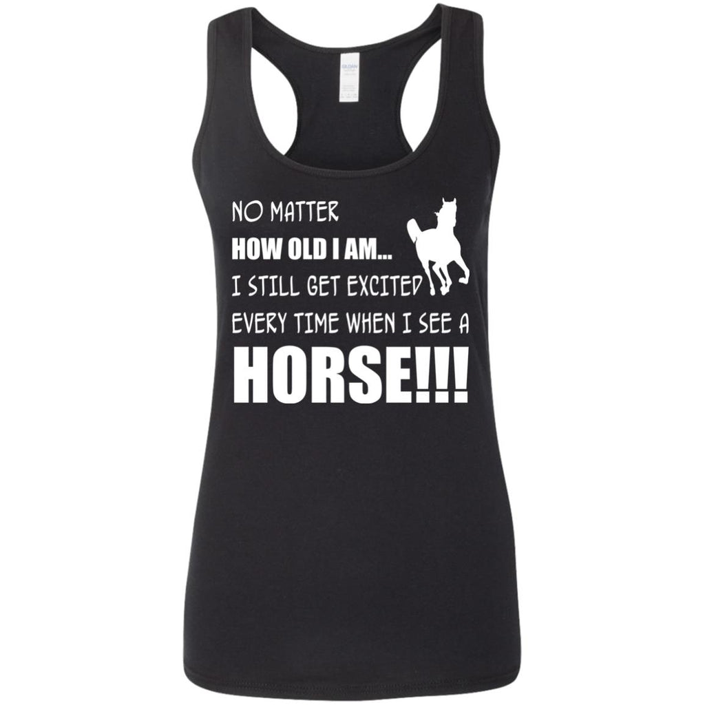 I Get Excited When I See A Horse Tee Shirt For Equestrian Gift