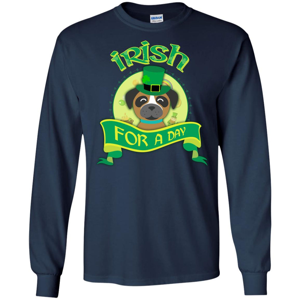 Funny Boxer Dog Shirt Irish For A Day For St. Patrick's Day Gifts