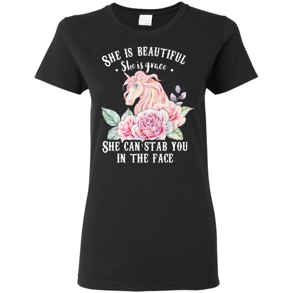 Funny Unicion T-Shirt. She can stab scratch you in the face