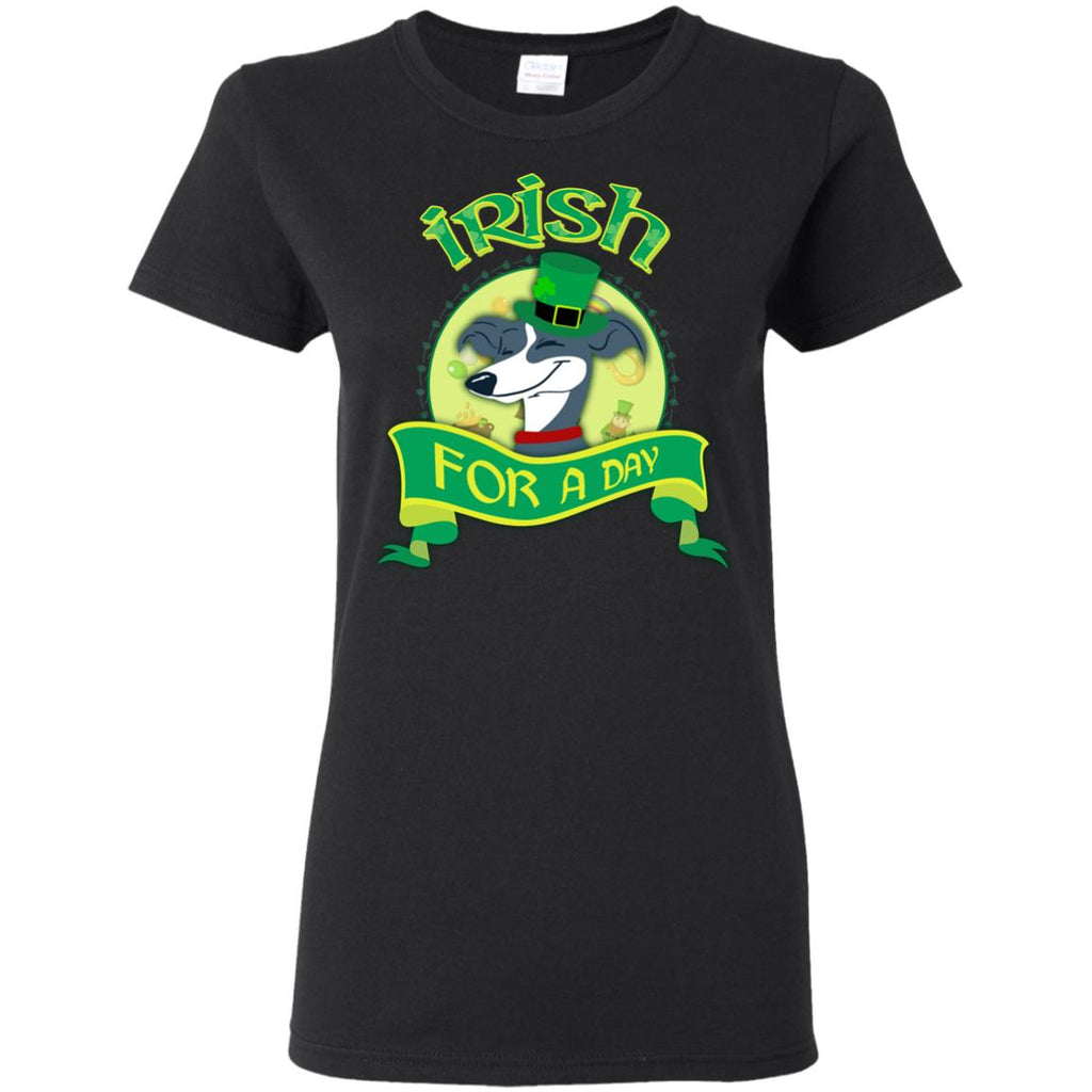 Funny Hound Dog Shirt Irish For A Day Greyhound St. Patrick's Day Gift
