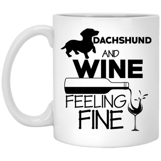 Dachshund & Wine Feeling Fine Mugs For Lover