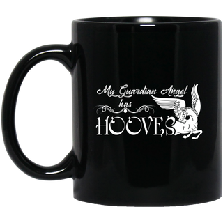 My Guardian Angel Has Hooves Mugs