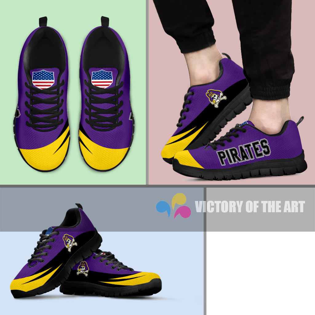 Special Gift Logo East Carolina Pirates Sneakers