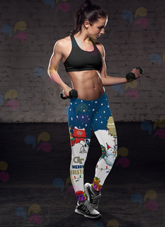 Funny Merry Christmas Georgia Tech Yellow Jackets Leggings