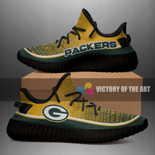 Words In Line Logo Green Bay Packers Yeezy Shoes