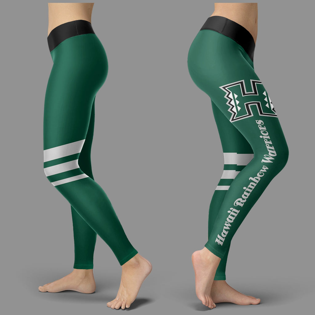 Through Logo Spread Body Striped Circle Hawaii Rainbow Warriors Leggings