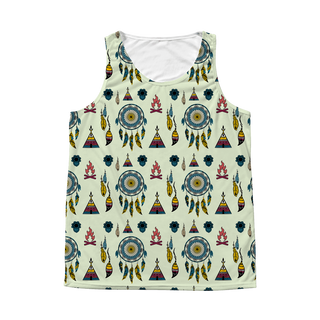 Nice Camping Dreamcatcher Pattern Light Green All Over Print Tank Top