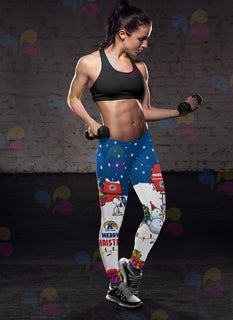 Funny Merry Christmas Kent State Golden Flashes Leggings