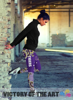 Colorful Summer With Wave LSU Tigers Leggings