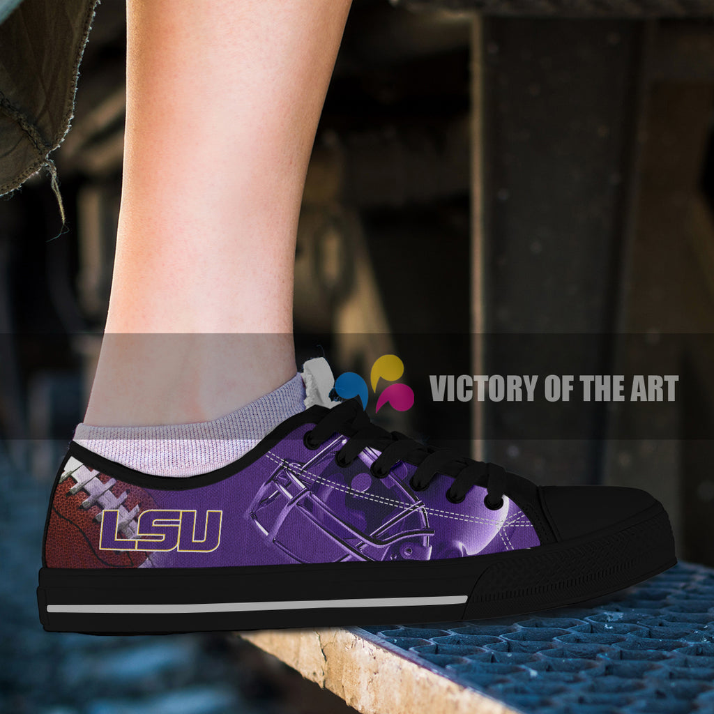 Artistic Scratch Of LSU Tigers Low Top Shoes