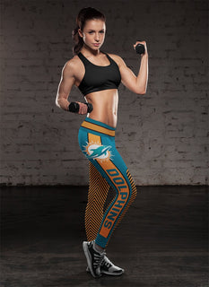 Colorful Gorgeous Fitting Fabulous Miami Dolphins Leggings