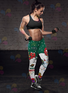 Funny Merry Christmas Minnesota Wild Leggings