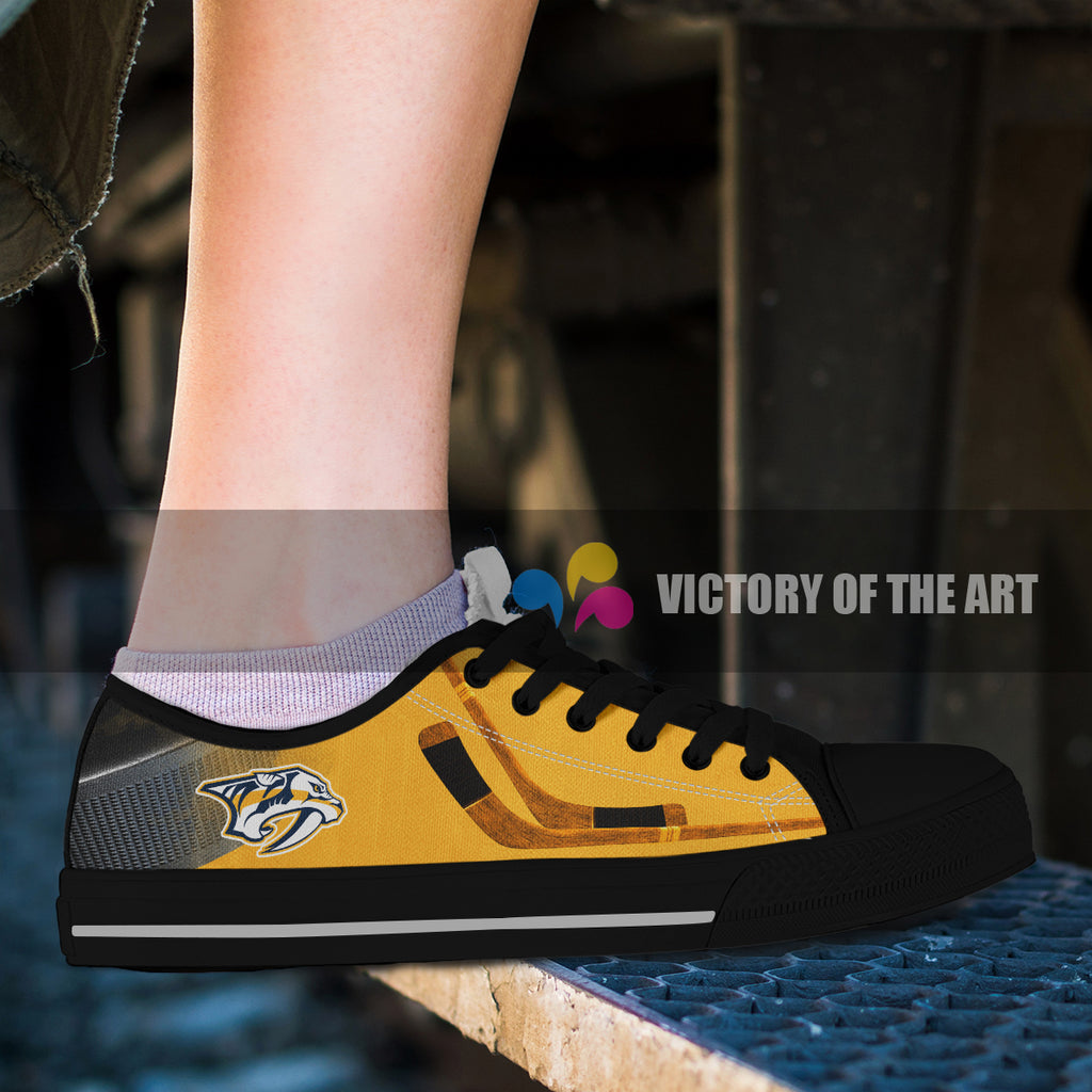 Artistic Scratch Of Nashville Predators Low Top Shoes