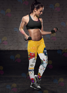 Funny Merry Christmas Nashville Predators Leggings