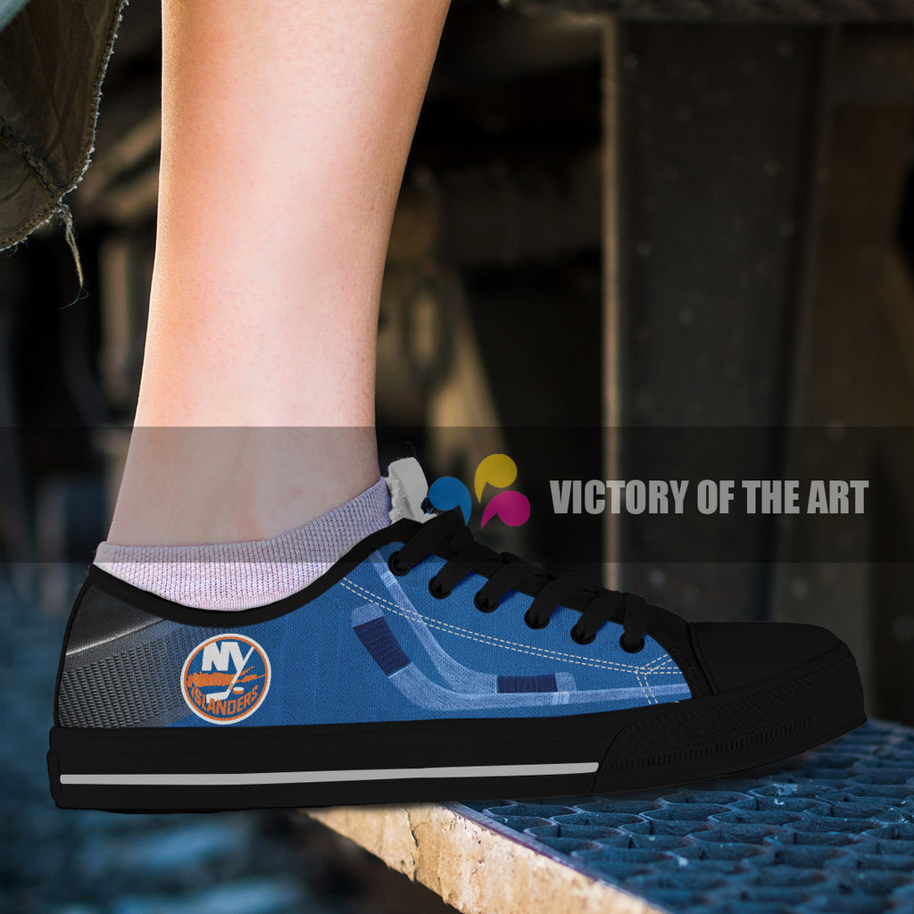 Artistic Scratch Of New York Islanders Low Top Shoes