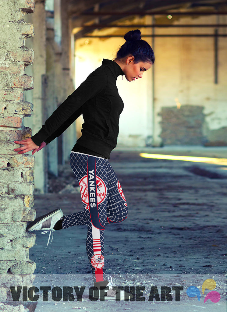 Amazing Line Circle Stylish Fashion New York Yankees Leggings