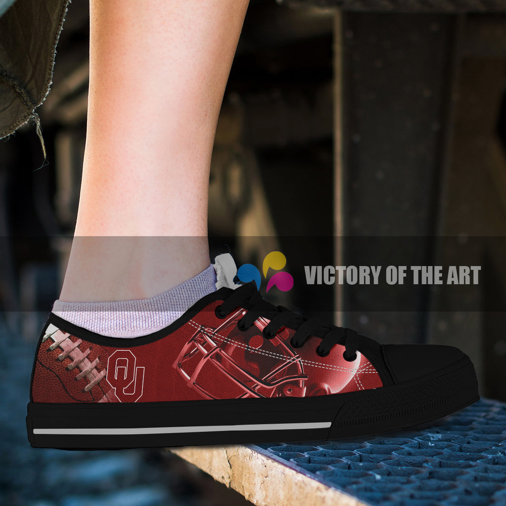 Artistic Scratch Of Oklahoma Sooners Low Top Shoes