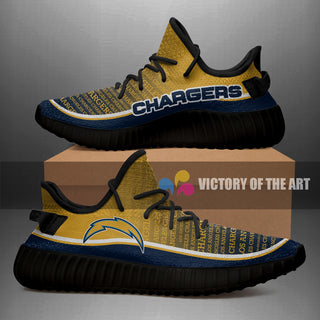 Words In Line Logo Los Angeles Chargers Yeezy Shoes