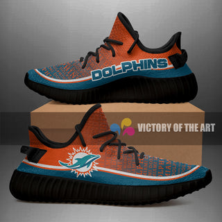 Words In Line Logo Miami Dolphins Yeezy Shoes