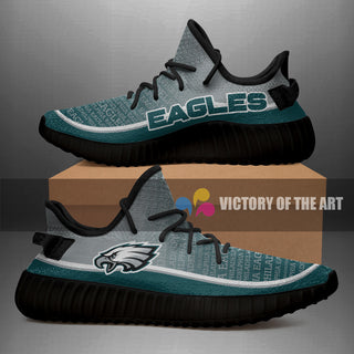 Words In Line Logo Philadelphia Eagles Yeezy Shoes