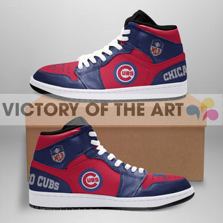 Simple Logo Chicago Cubs Jordan Shoes