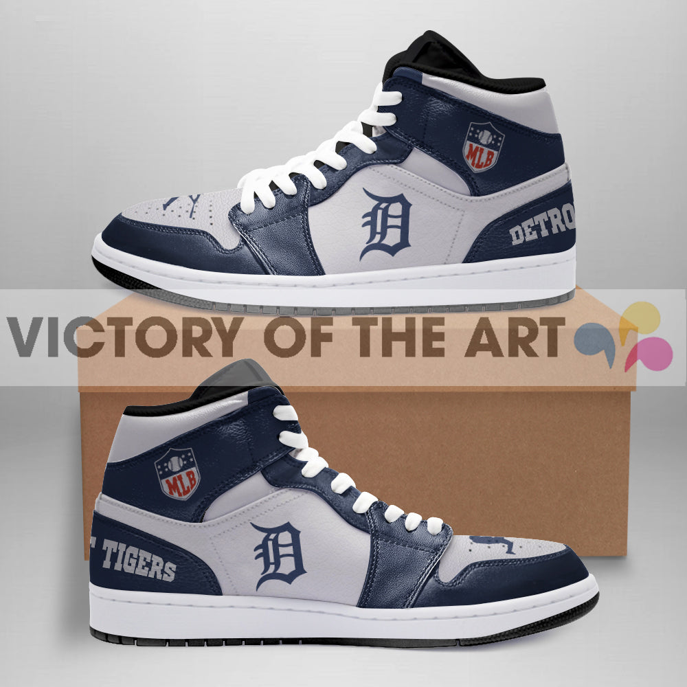 Simple Logo Detroit Tigers Jordan Shoes