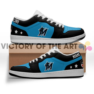 Gorgeous Simple Logo Miami Marlins Low Jordan Shoes