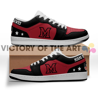 Gorgeous Simple Logo Miami RedHawks Low Jordan Shoes