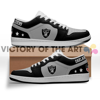 Gorgeous Simple Logo Oakland Raiders Low Jordan Shoes