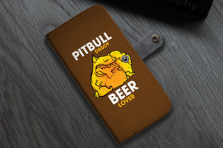 Pitbull Daddy Beer Lover Wallet Phone Cases