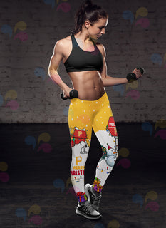 Funny Merry Christmas Pittsburgh Pirates Leggings