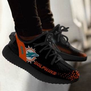 Line Logo Miami Dolphins Sneakers Black Yeezy Shoes