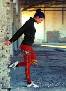 Through Logo Spread Body Striped Circle San Francisco 49ers Leggings