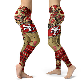 Boho San Francisco 49ers Leggings With Fantastic Art
