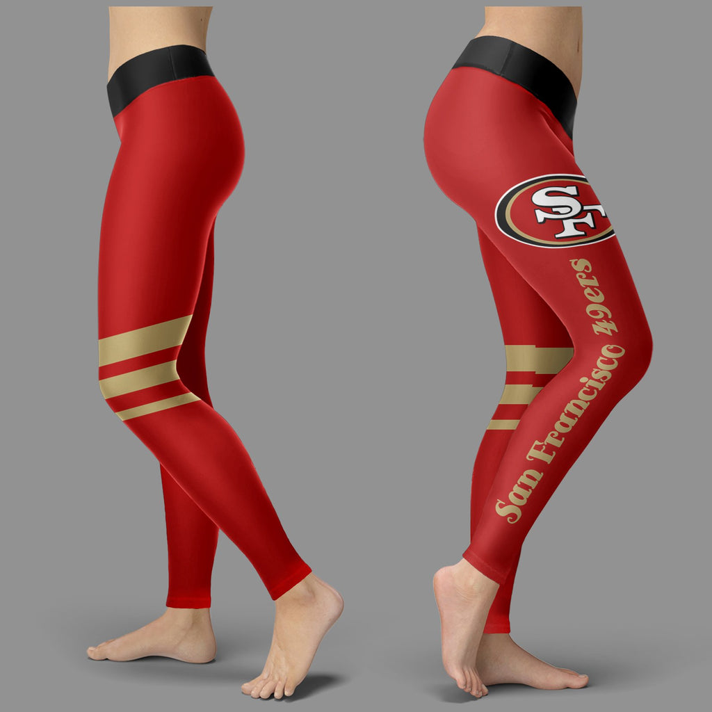 Through Logo Spread Body Striped Circle San Francisco 49ers Leggings