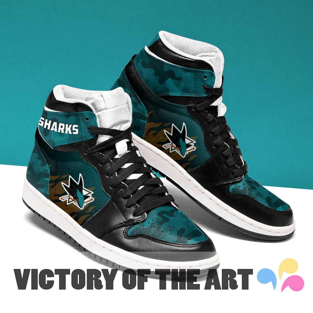 Pro Shop Camo Logo San Jose Sharks Jordan Sneakers