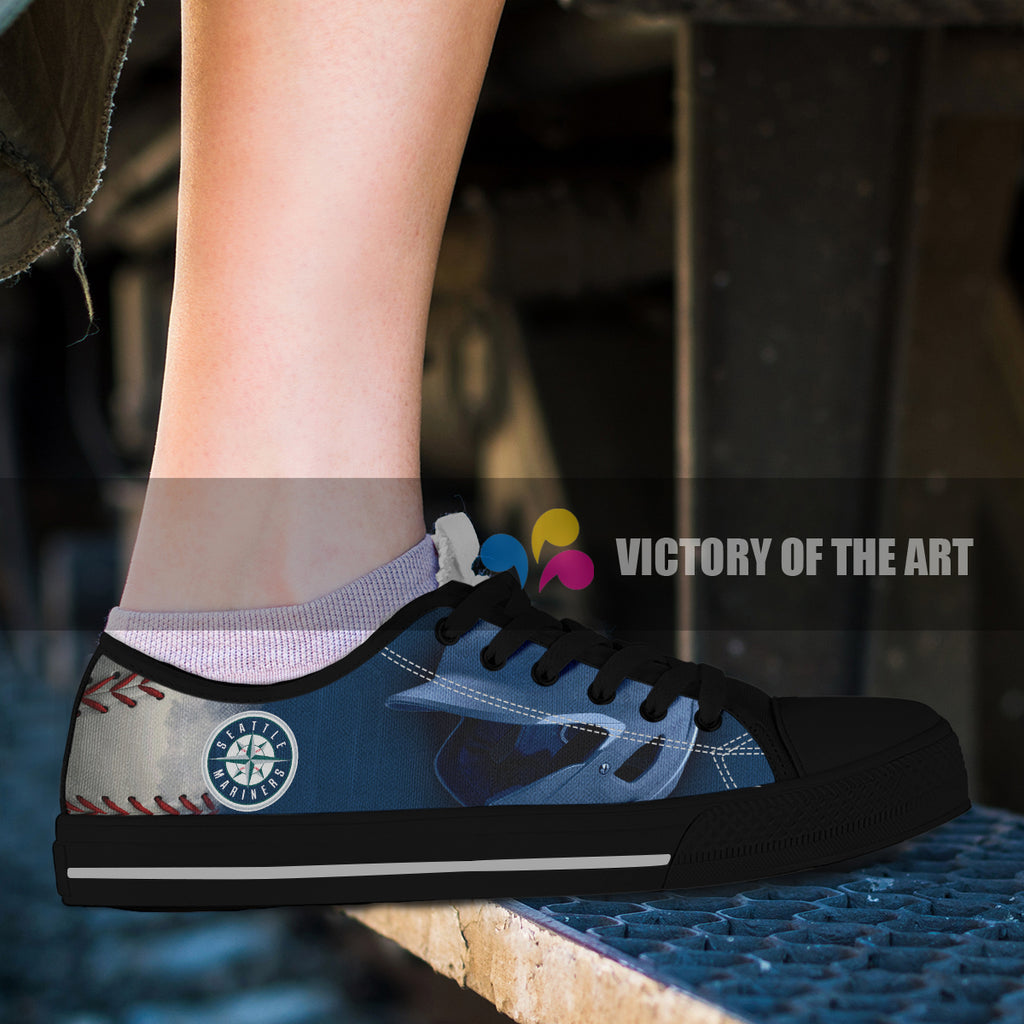 Artistic Scratch Of Seattle Mariners Low Top Shoes