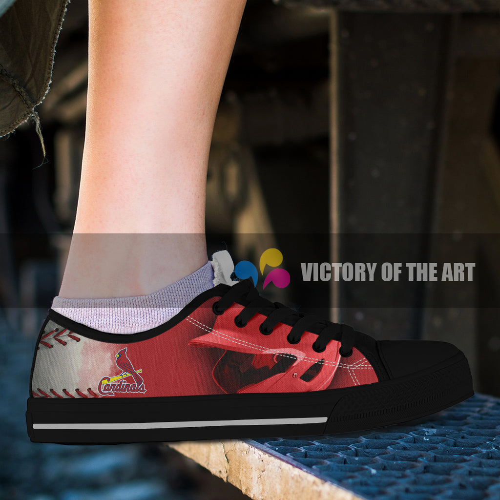 Artistic Scratch Of St. Louis Cardinals Low Top Shoes