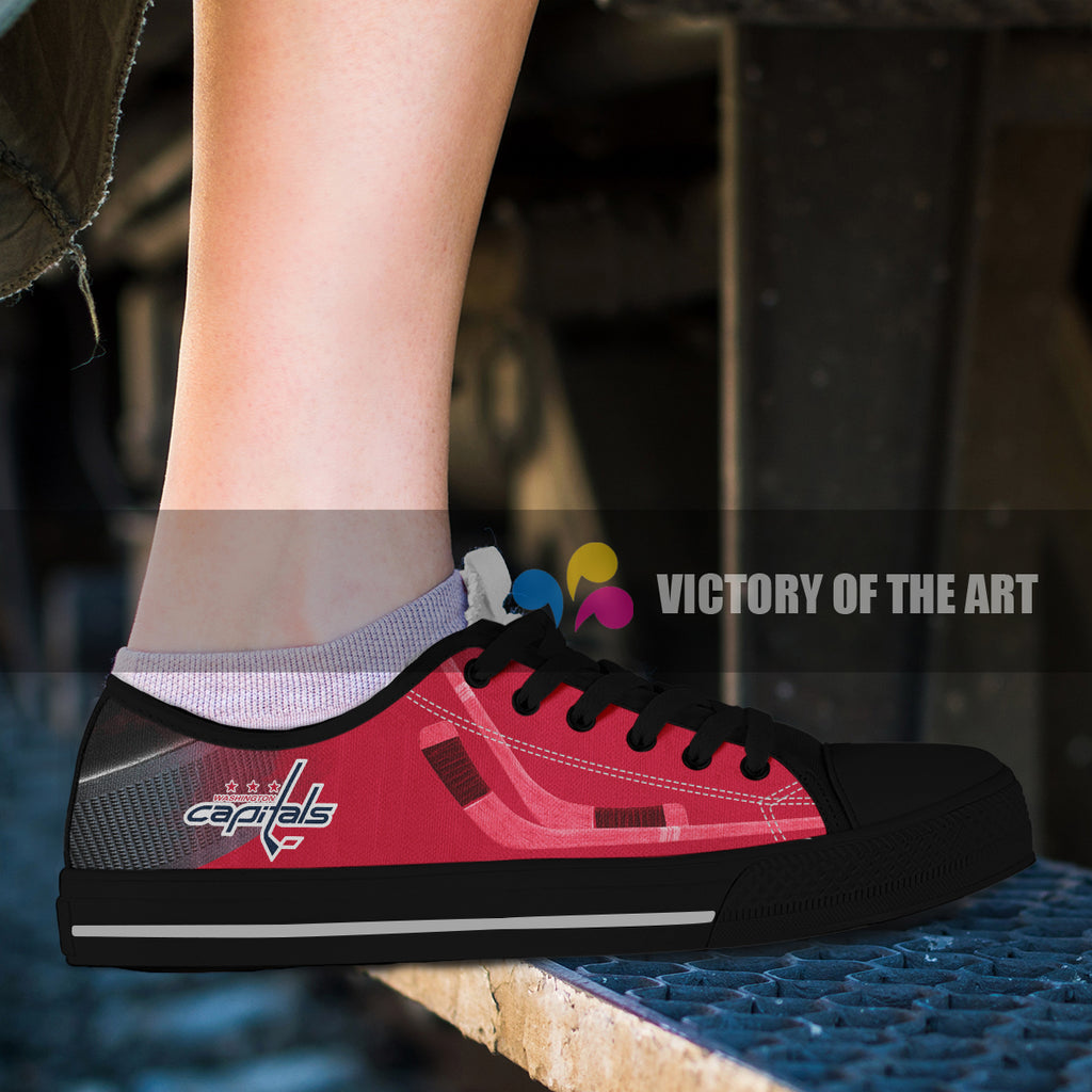 Artistic Scratch Of Washington Capitals Low Top Shoes