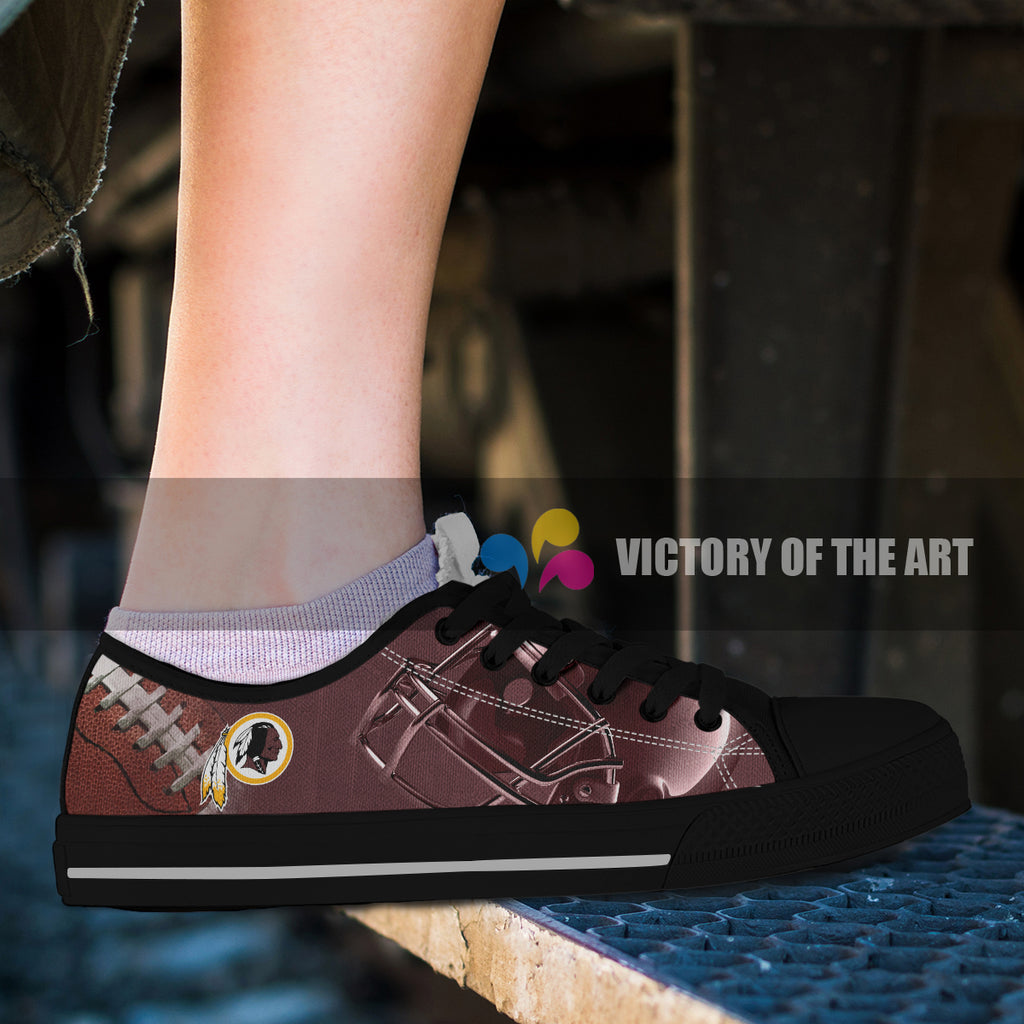 Artistic Scratch Of Washington Redskins Low Top Shoes