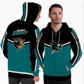 Strong Gorgeous Fitting San Jose Sharks Zip Hoodie