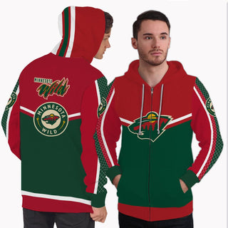 Strong Gorgeous Fitting Minnesota Wild Zip Hoodie