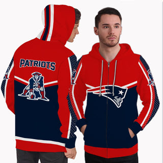 Strong Gorgeous Fitting New England Patriots Zip Hoodie