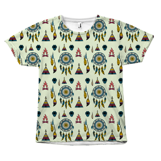 Love Camping Dreamcatcher Pattern Light Green All Over Print Shirts