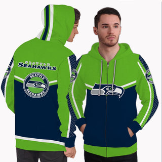 Strong Gorgeous Fitting Seattle Seahawks Zip Hoodie