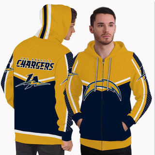 Strong Gorgeous Fitting Los Angeles Chargers Zip Hoodie