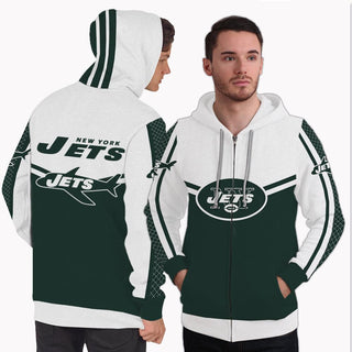 Strong Gorgeous Fitting New York Jets Zip Hoodie