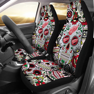Colorful Skull Detroit Red Wings Car Seat Covers